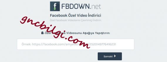 FBDown Özel Facebook Videoları İndirme