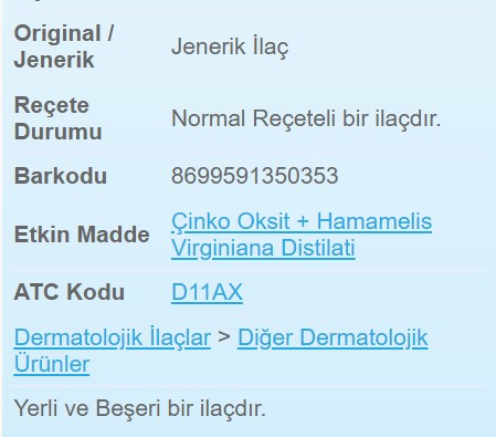 Hamazinc Krem hakkinda