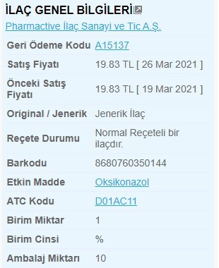 Oxezole Krem bilgileri Oxezole Krem bilgileri
