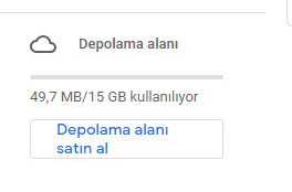 Drive Dosya depolama alani