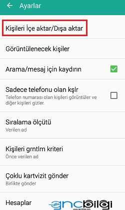 Telefon Rehberi Yedekleme Ice Aktar Disa Aktar