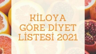Kiloya Gore Diyet Listesi 2021