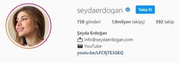 Seyda Erdogan sosyal medya