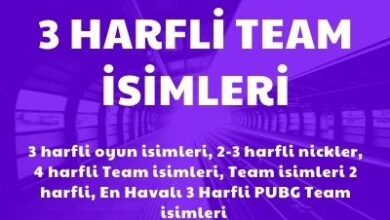 3 Harfli Team Isimleri Havali ve Az Bilinen Nickler