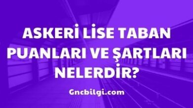 Askeri Lise Taban Puanlari ve Sartlari Nelerdir