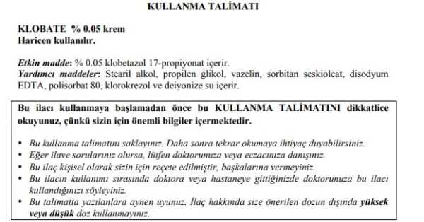 Clovate Krem kullanim talimati