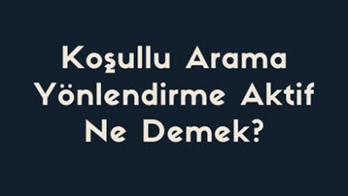 Kosullu Arama Yonlendirme Aktif Ne Demek