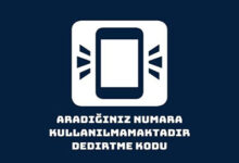 Aradiginiz Numara Kullanilmamaktadir Dedirtme