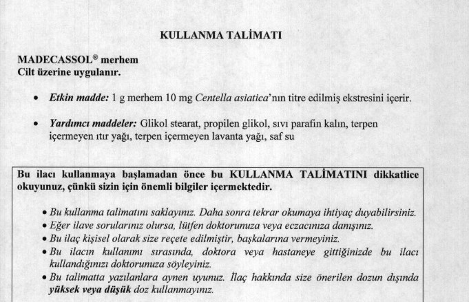 Madecassol krem kullanma talimati Madecassol krem kullanma talimati