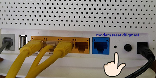 modem reset dugmesi
