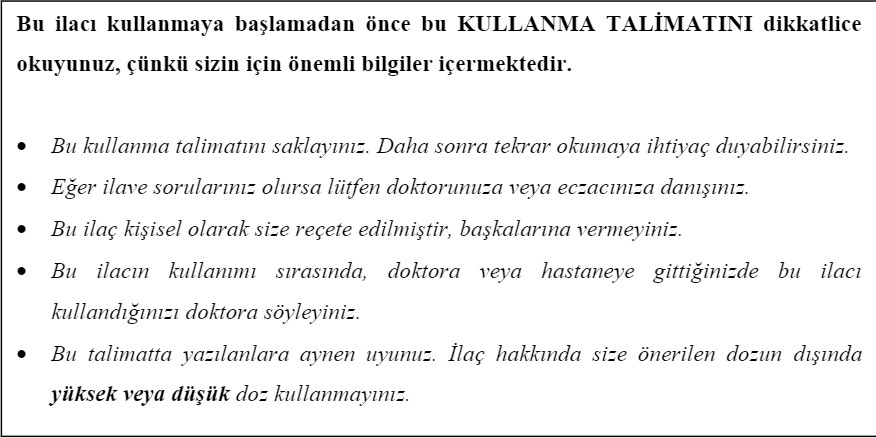 Zyrtec Tablet kullanma talimati