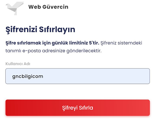 web guvercin Sifremi Unuttum