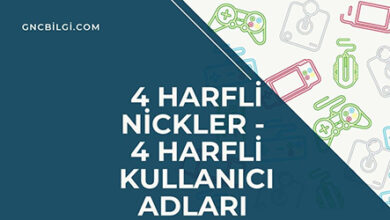 4 Harfli Nickler 4 Harfli Kullanici Adlari