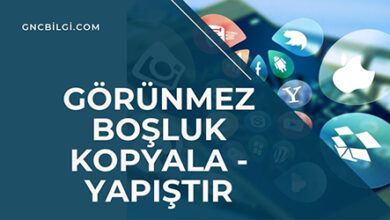 Gorunmez Bosluk Kopyala Yapistir