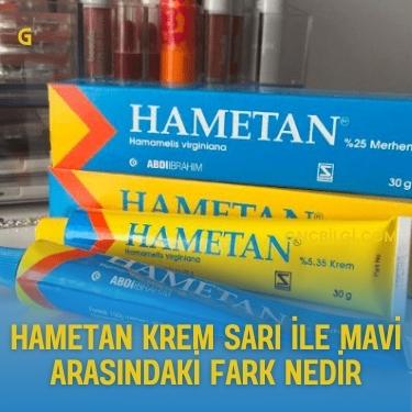 Hametan Krem Sari Ile Mavi