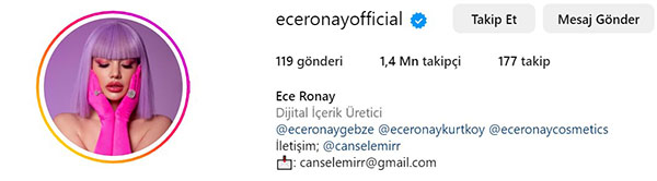 Ece Ronay Instagram