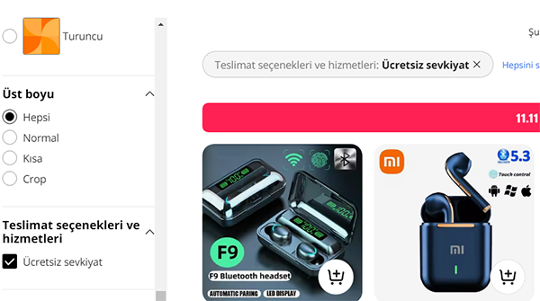 Aliexpress ücretsiz kargo