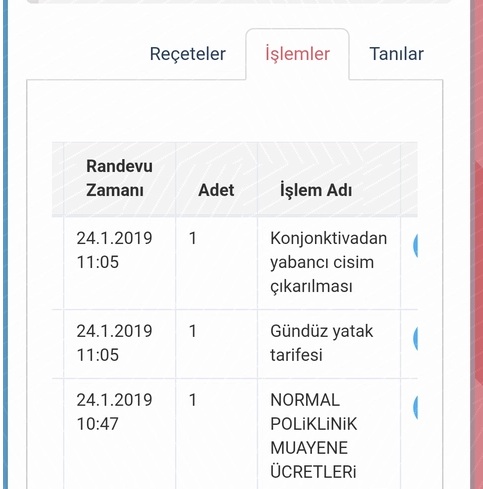 ENabiz Gunduz Yatak Tarifesi