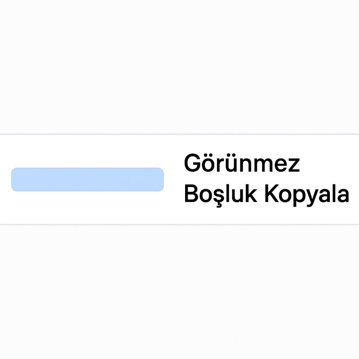 Gorünmez Bosluk Kopyala Kutusu